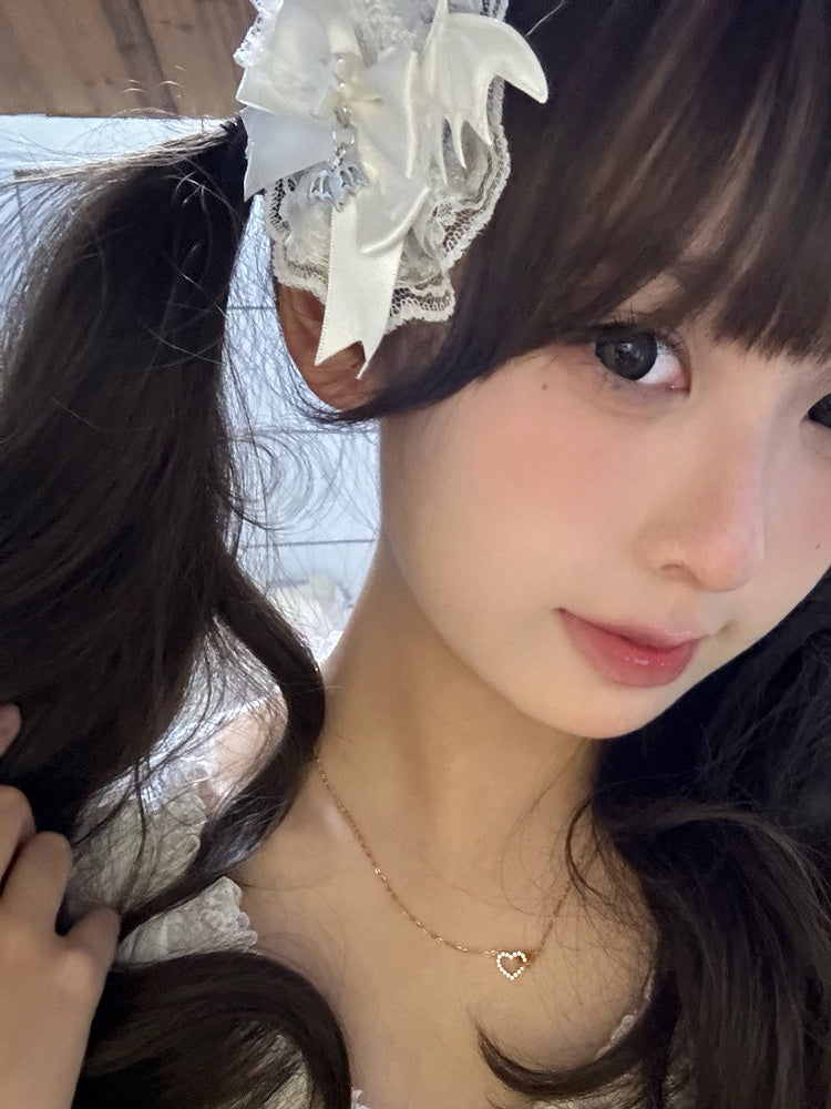 Halloween Demon Wings Gothic Cross Bowknot Hairclip/Brooch Black/White/Red/Orange