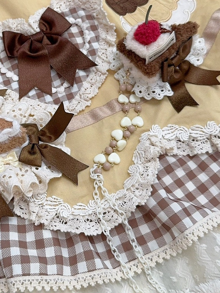 5 Options Plush Cake Pendant Beaded Necklace