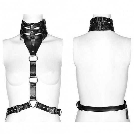 Black Punk Choker Harness