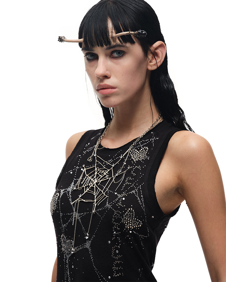 Dripping Spider Web Necklace