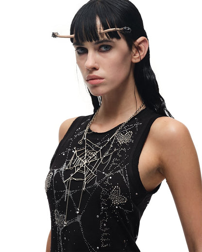 Dripping Spider Web Necklace