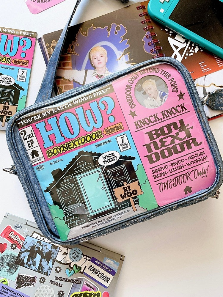 Dark Blue PU Ita Crossbody Bag