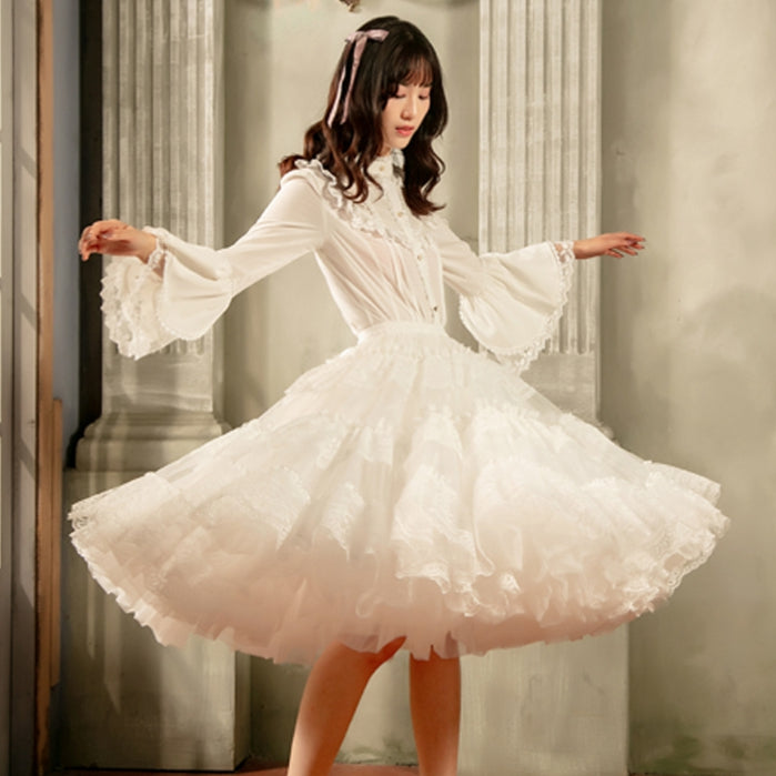White 65cm Puffy Multi-layered A-line Petticoat