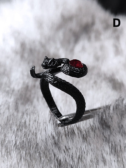 5 Options Gothic Punk Snake Ring