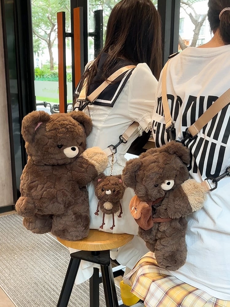Cute Teddy Brown 23cm/30cm/42cm Plush Backpack/Crossbody