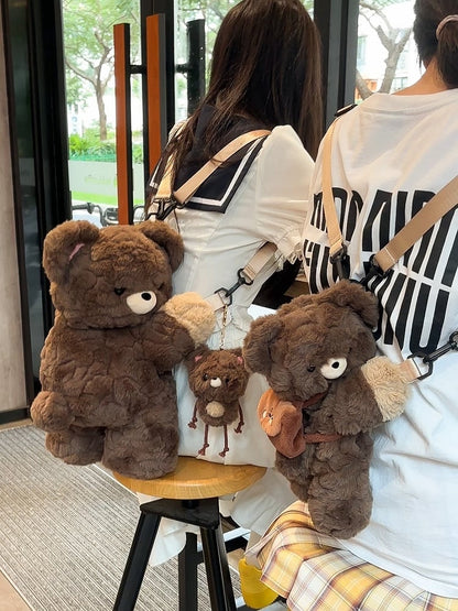 Cute Teddy Brown 23cm/30cm/42cm Plush Backpack/Crossbody