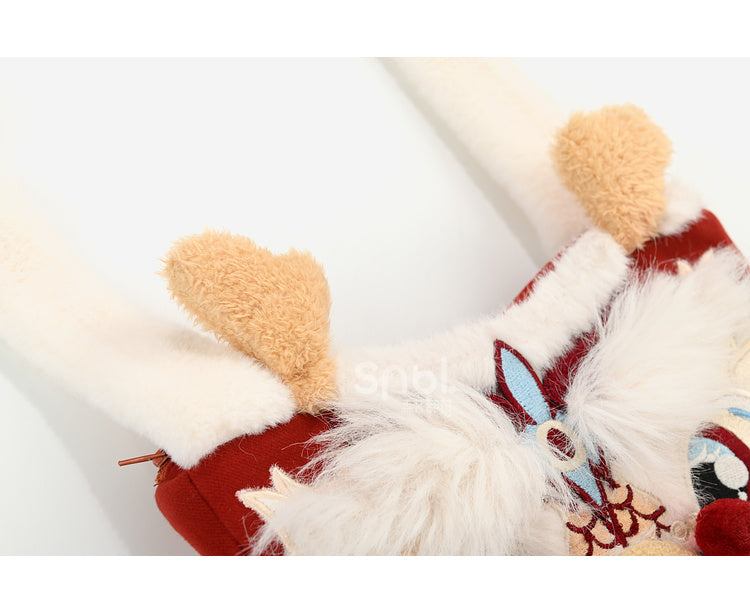 White and Red Dragon Crossbody Tassels Decorated