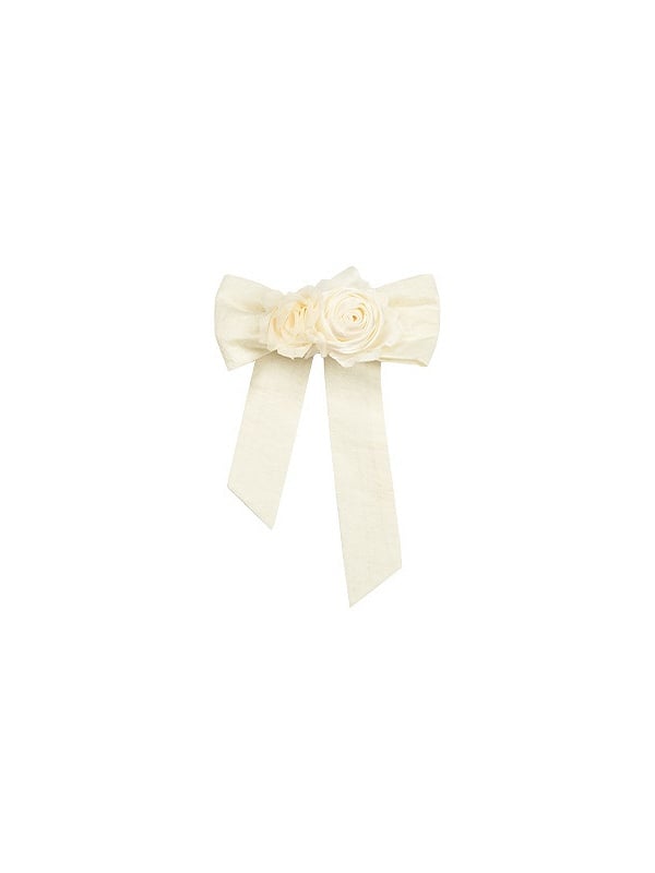 Beige Flowers Bowknot Brooch