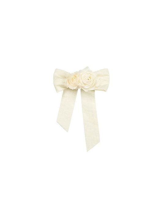 Beige Flowers Bowknot Brooch