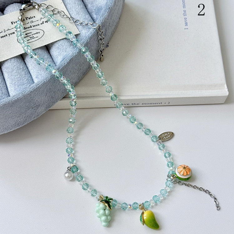 4 Options Bittersweet Fruit/Cookie Pendant Beaded Necklace