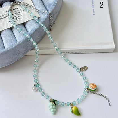 4 Options Bittersweet Fruit/Cookie Pendant Beaded Necklace