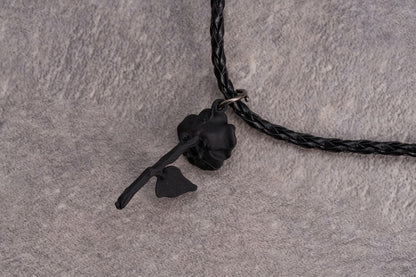 Gothic Black Handmade Rosette Necklace