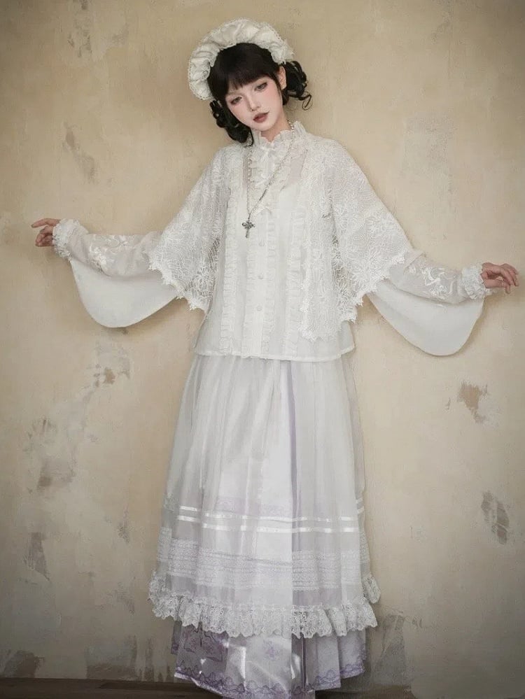 Clearance-White Lace Shawl