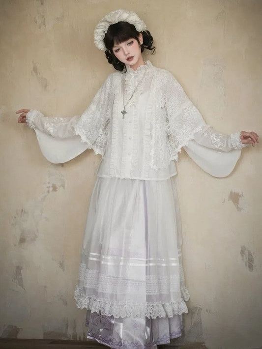 Clearance-White Lace Shawl