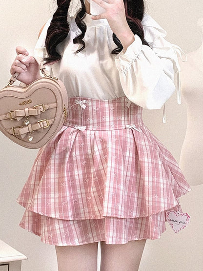 Sweet & Edgy Plaid Tiered Skirt: Jirai Kei High-Waist in 3 Colors