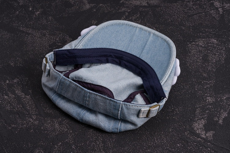 Studs and White Wings Light Blue Denim Hat