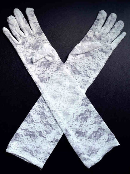 Black/White Gothic Nun Lolita Lace Gloves