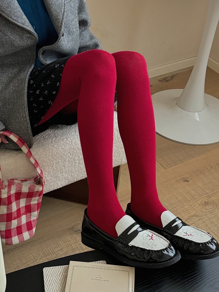 Red/Dark Red Thicken Tights