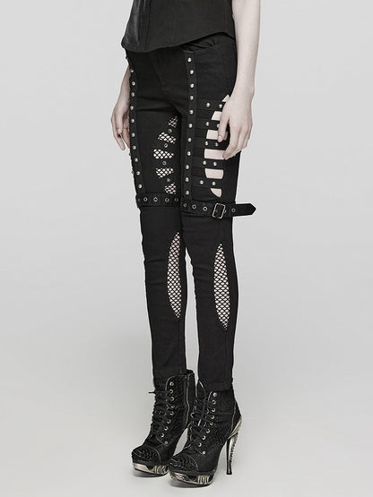 Black Punk Hollow Washed Jeans