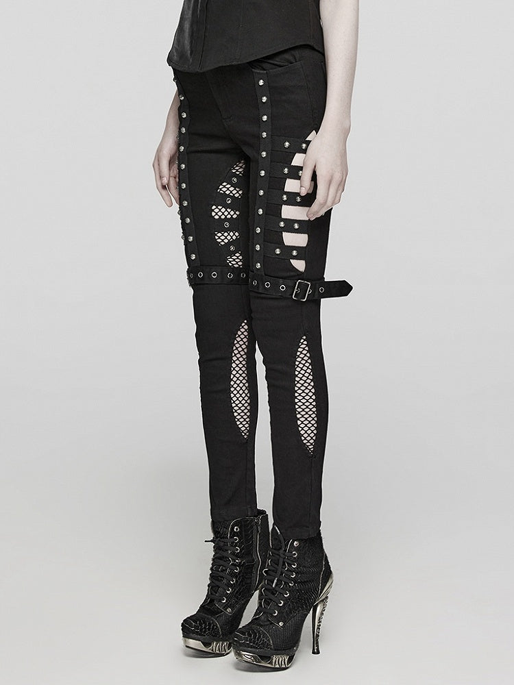 Black Punk Hollow Washed Jeans