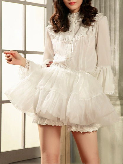 White 37cm Puffy Petticoat with Bloomers Lining