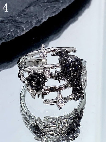 7 Options Raven Design Gothic Ring