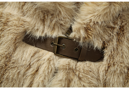 Yellow Shaggy Coat with Adorable Bunny Ear Design