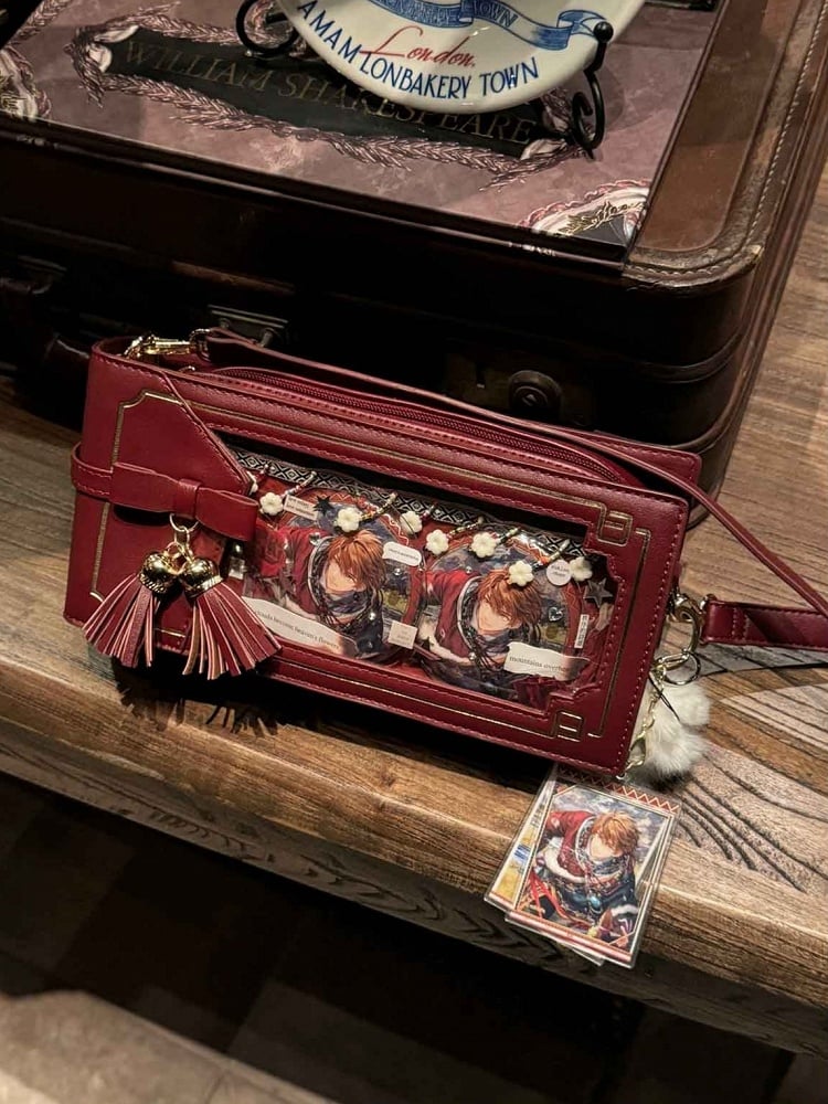 Wine Red PU Floral Pattern Cheongsam Style Ita Bag With Bow & Fringe Accent