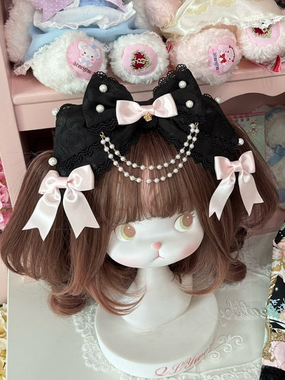 4 Color Options Beaded Charm Lace Trim Bowknot KC