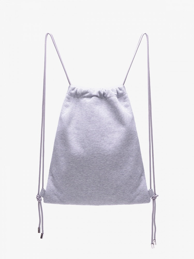 Devilish Charm Gray Drawstring Backpack In Kawaii Style