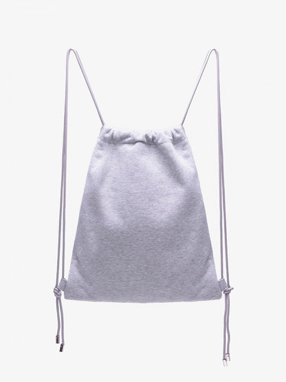 Devilish Charm Gray Drawstring Backpack In Kawaii Style