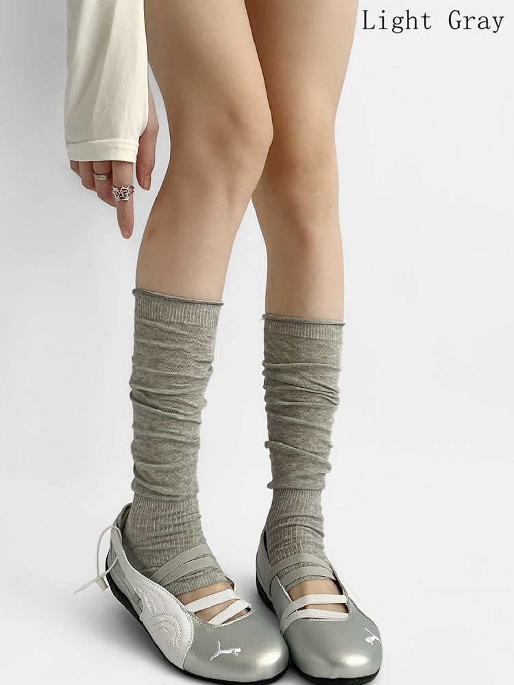 Blue/Light Gray/Dark Gray/White Knitted Ribbed Trim Leg Sleeves