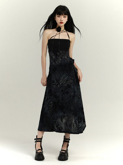 Gothic Black Camellia Choker