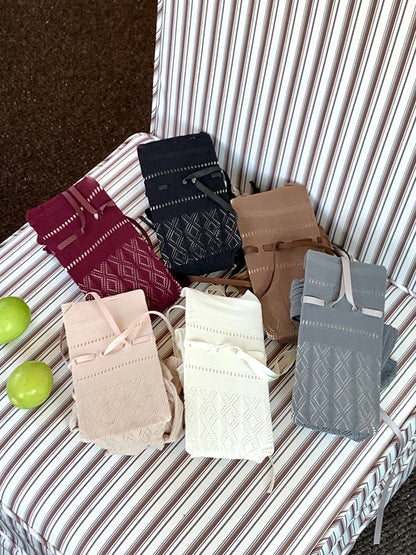 6 Color Options Self-tie Strap Diamond Pattern Over-knee Stockings