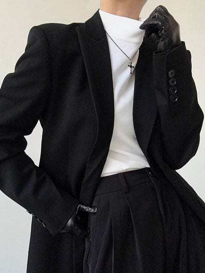 Ouji Lolita White Unisex Slim Fit Long-Sleeve Sweater with Turtle Neck