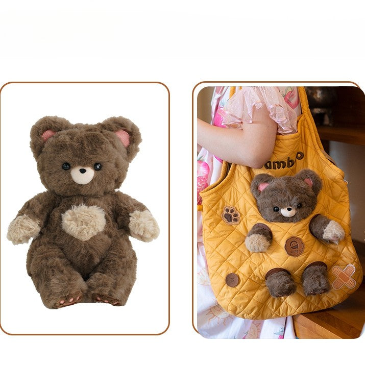 Yellow Cut-out Design Crossbody Bag With 3 Options Detachable Plushie