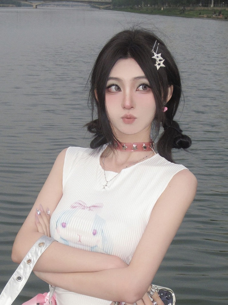 Pink Punk Rock Star Studs Choker