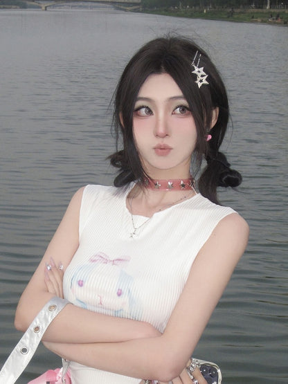 Pink Punk Rock Star Studs Choker