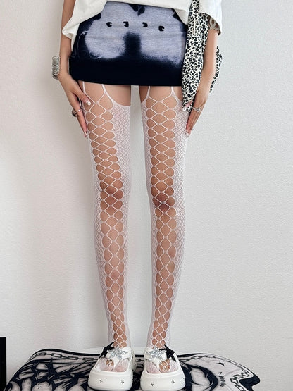 Black/White Bittersweet Cut-out Design Tights