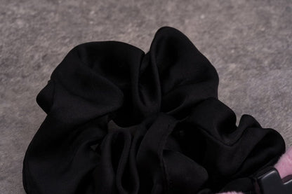 Pink Angel Wings Handmade Black Cross Scrunchie