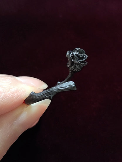 Gothic Black Punk Rock Rosette Adjustable Ring