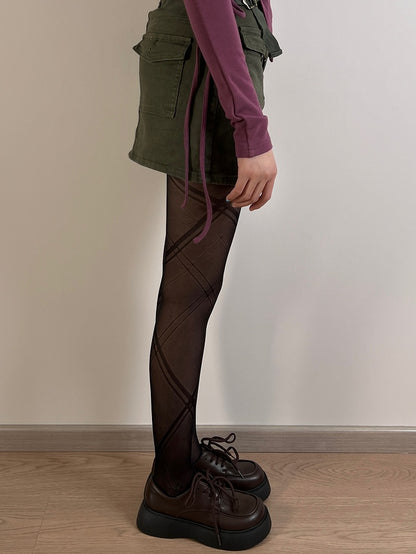 Black Diamond Pattern Tights