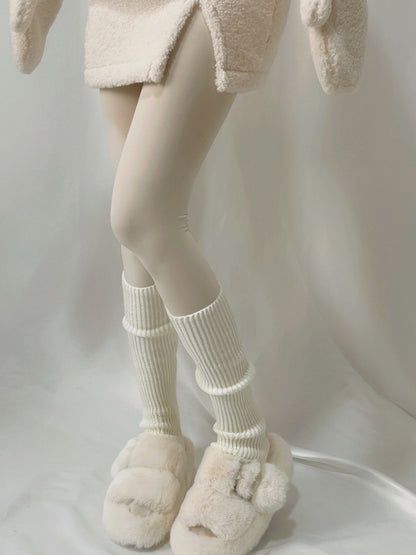 White 43CM Lolita Knitted Leg Warmers