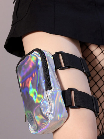 Silver/Black Cyberpunk Leg Bag