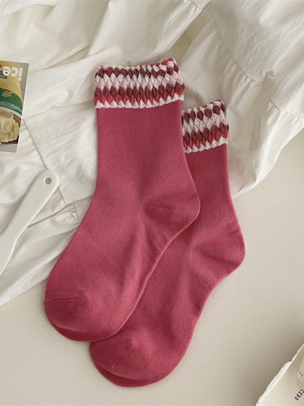 Red/Yellow/Blue/White Lolita Calf Socks