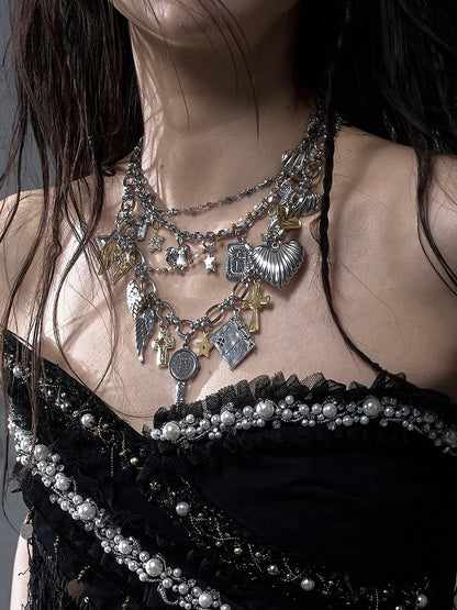 6 Options Punk Cross Charm Necklace/Waist Chain