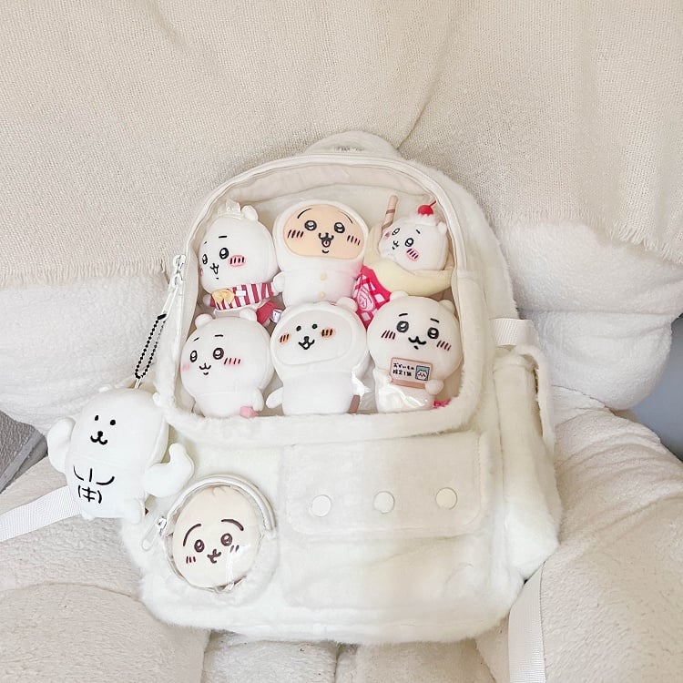White Plush Ita Backpack