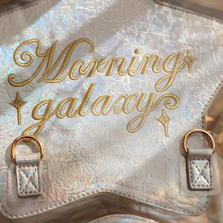 Holographic Color PU Star-shaped Ita Bag Set with Detachable Badge Charm