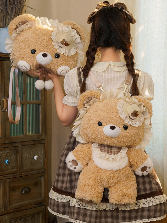 Cute Plush Bear Backpack With Detachable Shoulder Straps