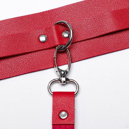 Red Punk PU Harness